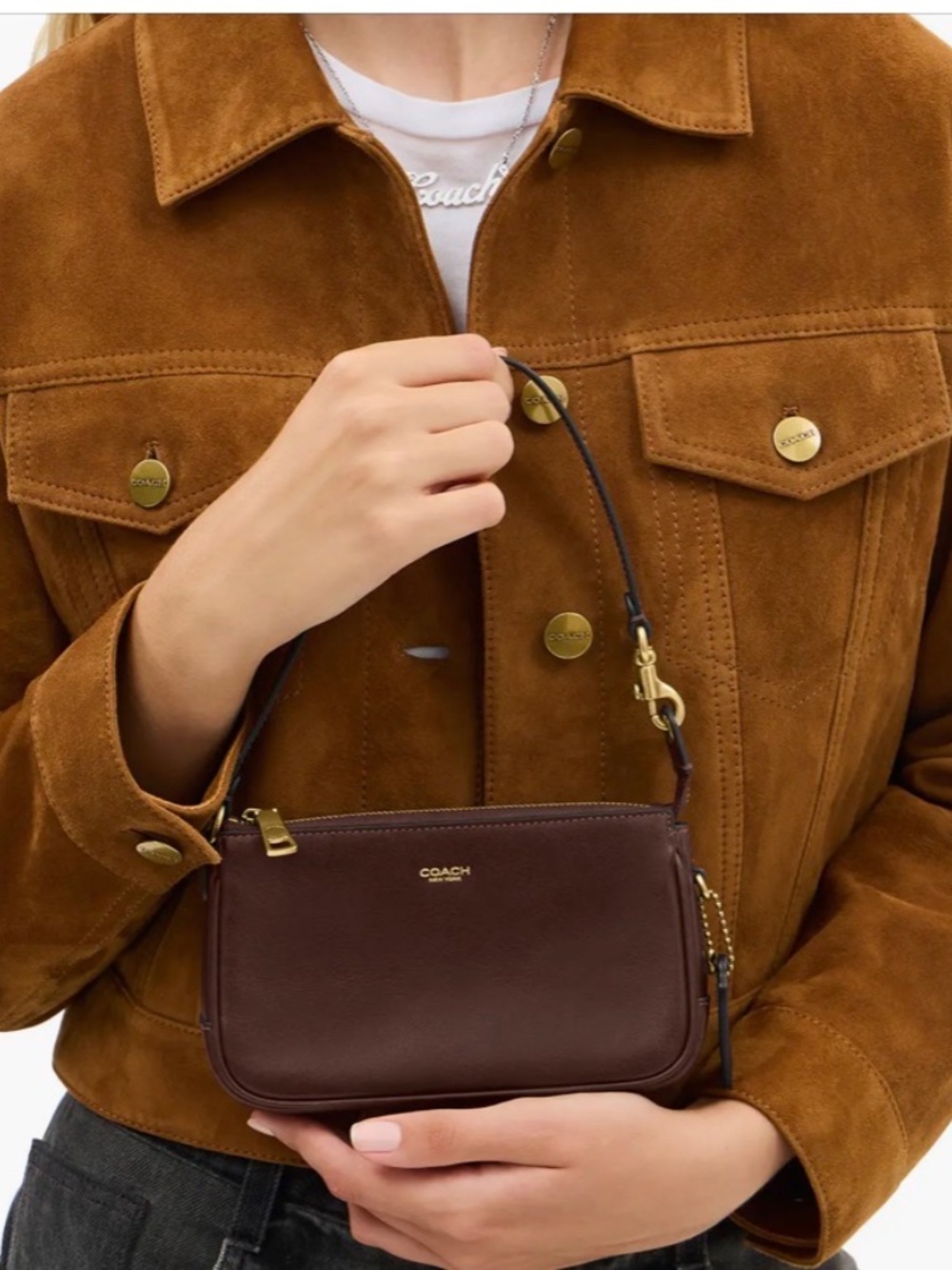 COACH Plaza Small Leather Slim Shoulder Bag - Picture 4 of 4